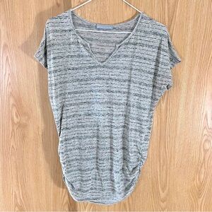 Shades of Gray Scrunched Sides X-Long Top